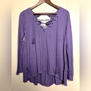 Beautiful Purple Lace Front Altar’d State Blouse